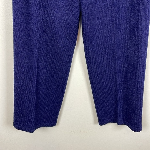J.S.S. Knit Pants Womens XL 2 Pocket Elastic Waist Wide Leg Sweater Pleat Pants - Picture 6 of 8